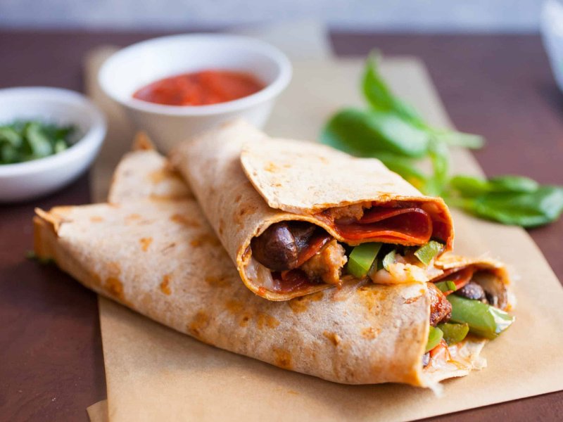 Pizza Wrap with Donner Meat