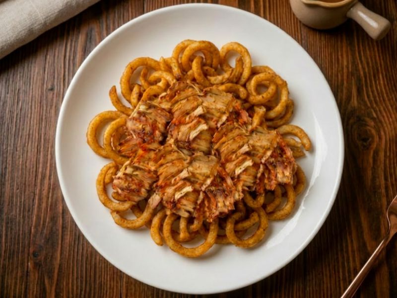 Chicken Meat & Curly Fries